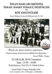 "İnsan Hakları Işığında İsmail Hakkı Tonguç Düşüncesi ve Köy Enstitüleri" Çalıştayı Yapıldı...